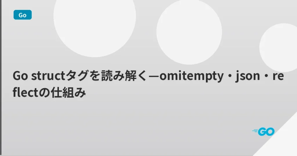 Go structタグを読み解く—omitempty・json・reflectの仕組み | mohablog