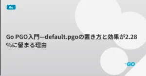 Go PGO入門—default.pgoの置き方と効果が2.28%に留まる理由 | mohablog