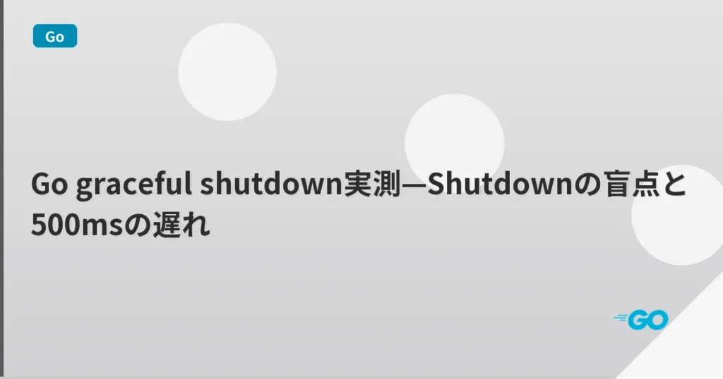 Go graceful shutdown実測—Shutdownの盲点と500msの遅れ | mohablog
